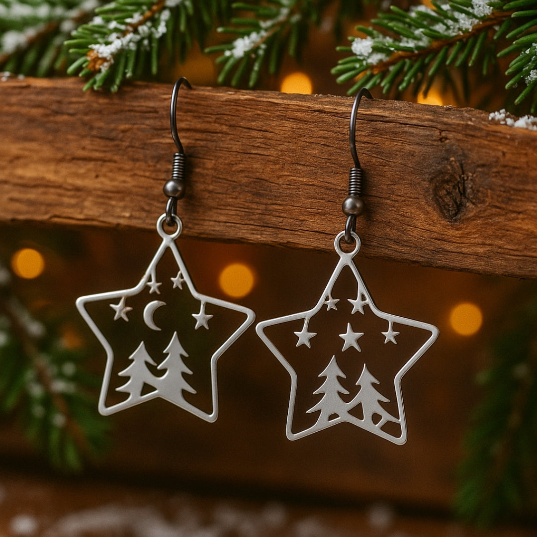 Star Hills Silver Earrings