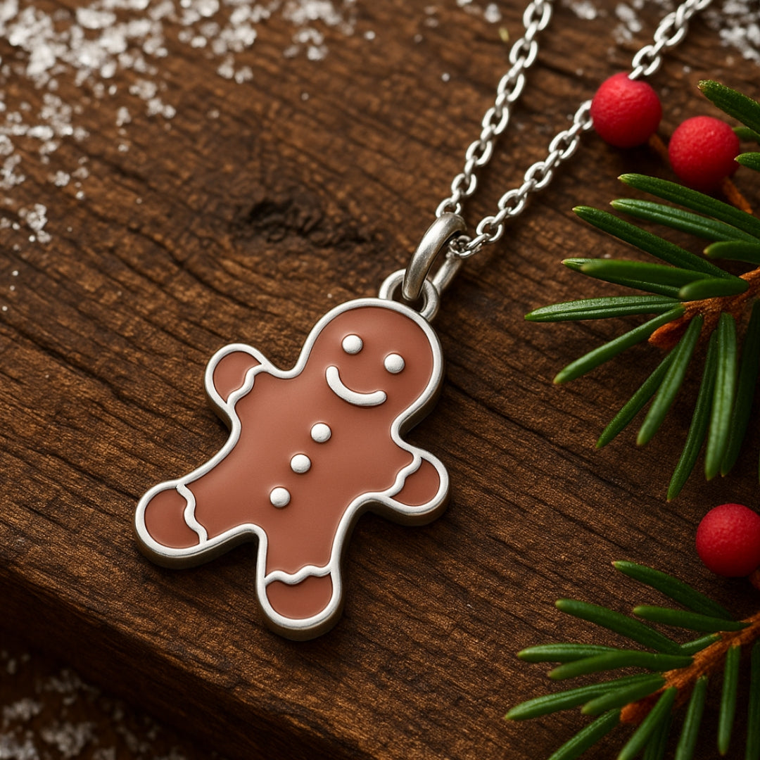 Gingerbread Silver Necklace