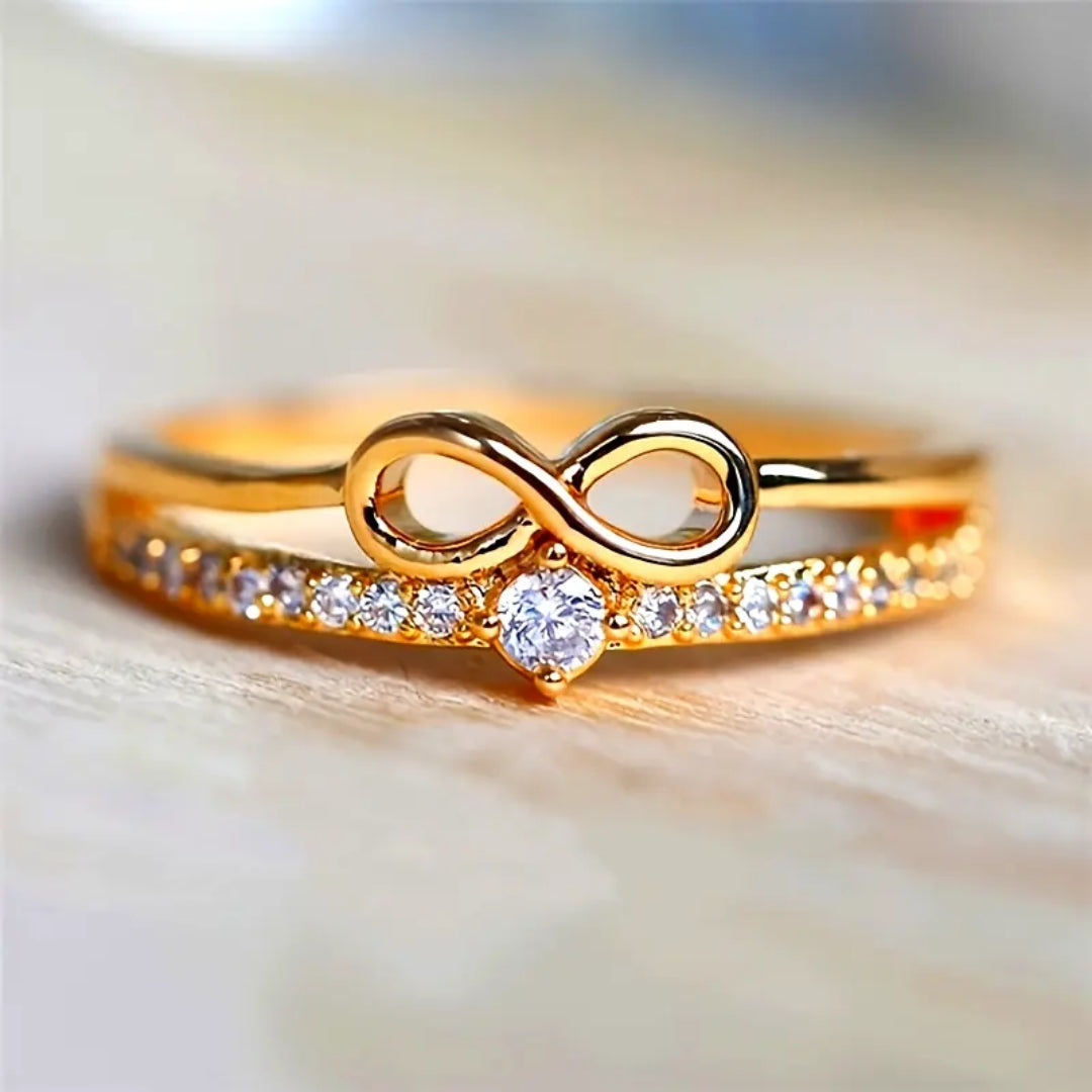 Gold Infinity Zirconia Layer Ring