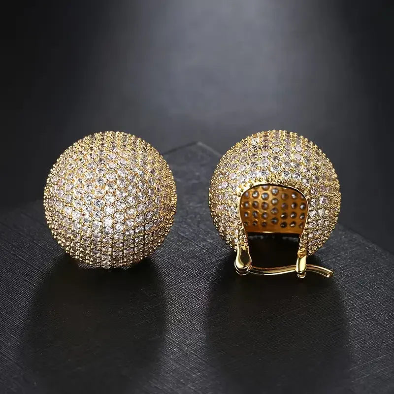 Shiny Basket Earrings | Gold