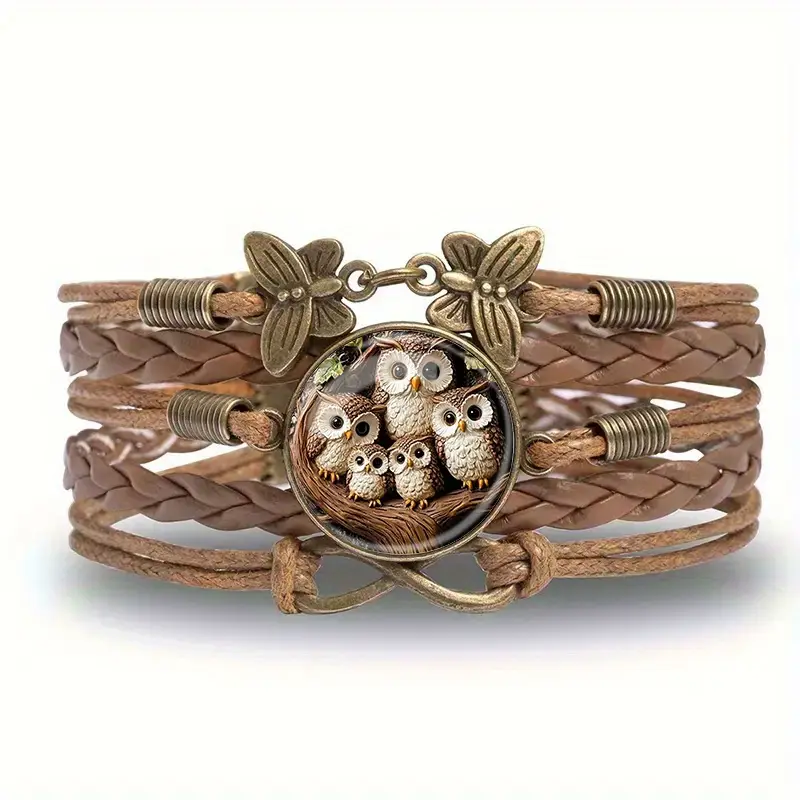 Leather Owl Bracelet