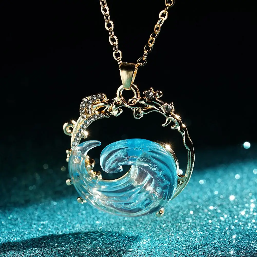 Blue Ocean Glass Necklace