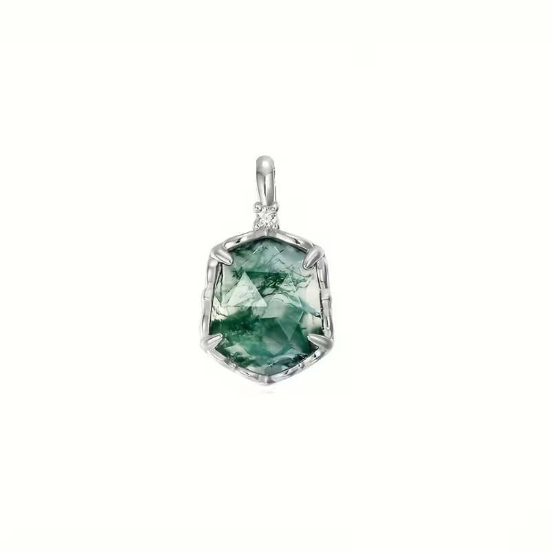 Moss Agate Crystal Necklace