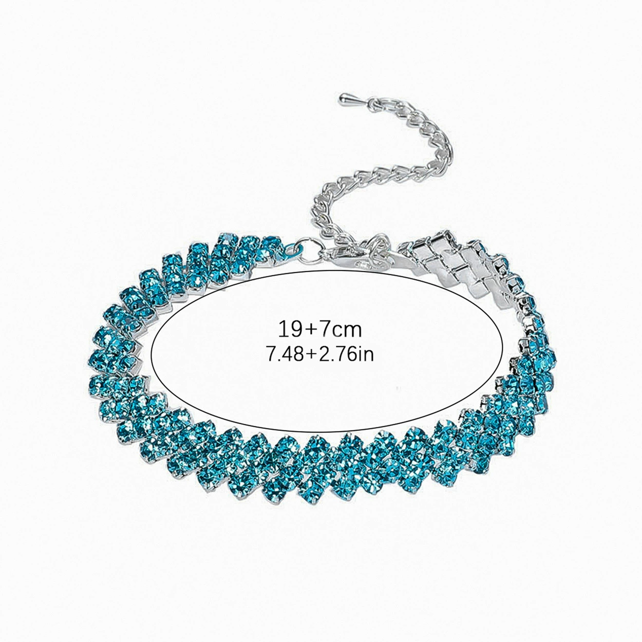 Sparkling Blue Crystal Bracelet | Silver