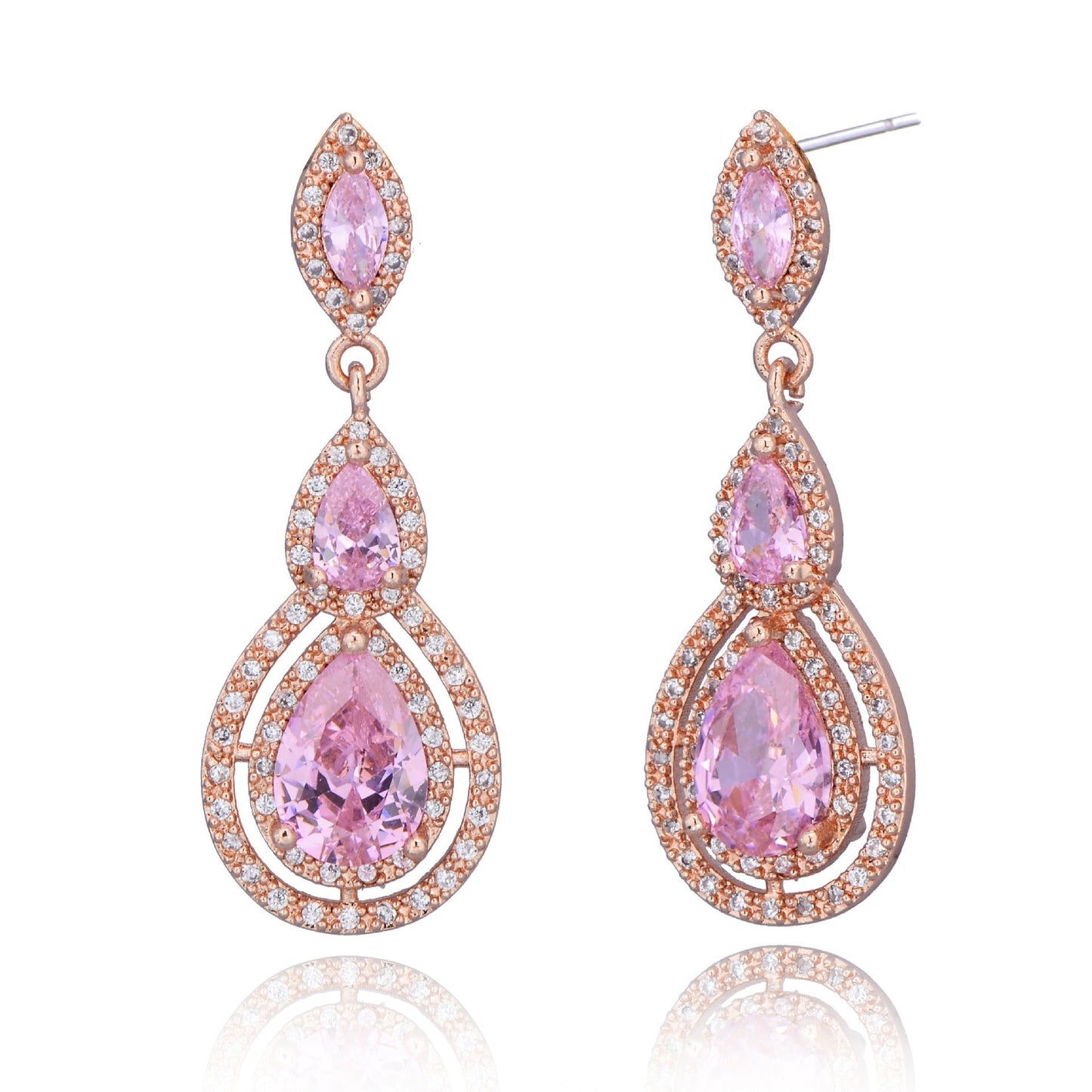 Delicate Crystal Drop Earrings | Gold