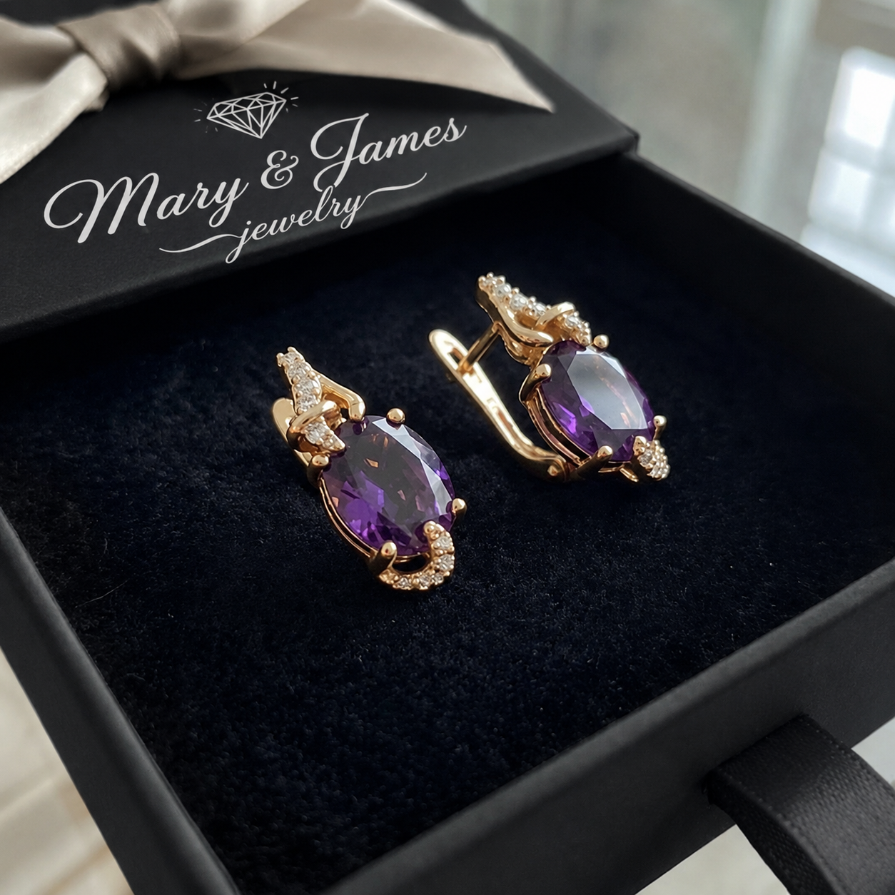 Imperial Nightfall Drop Earrings | Rose Gold
