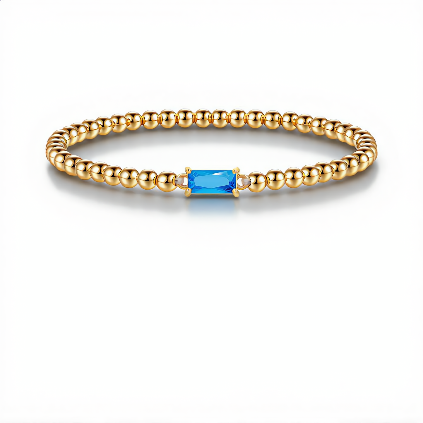 Luxury Bead Bracelet with Crystal | Gold