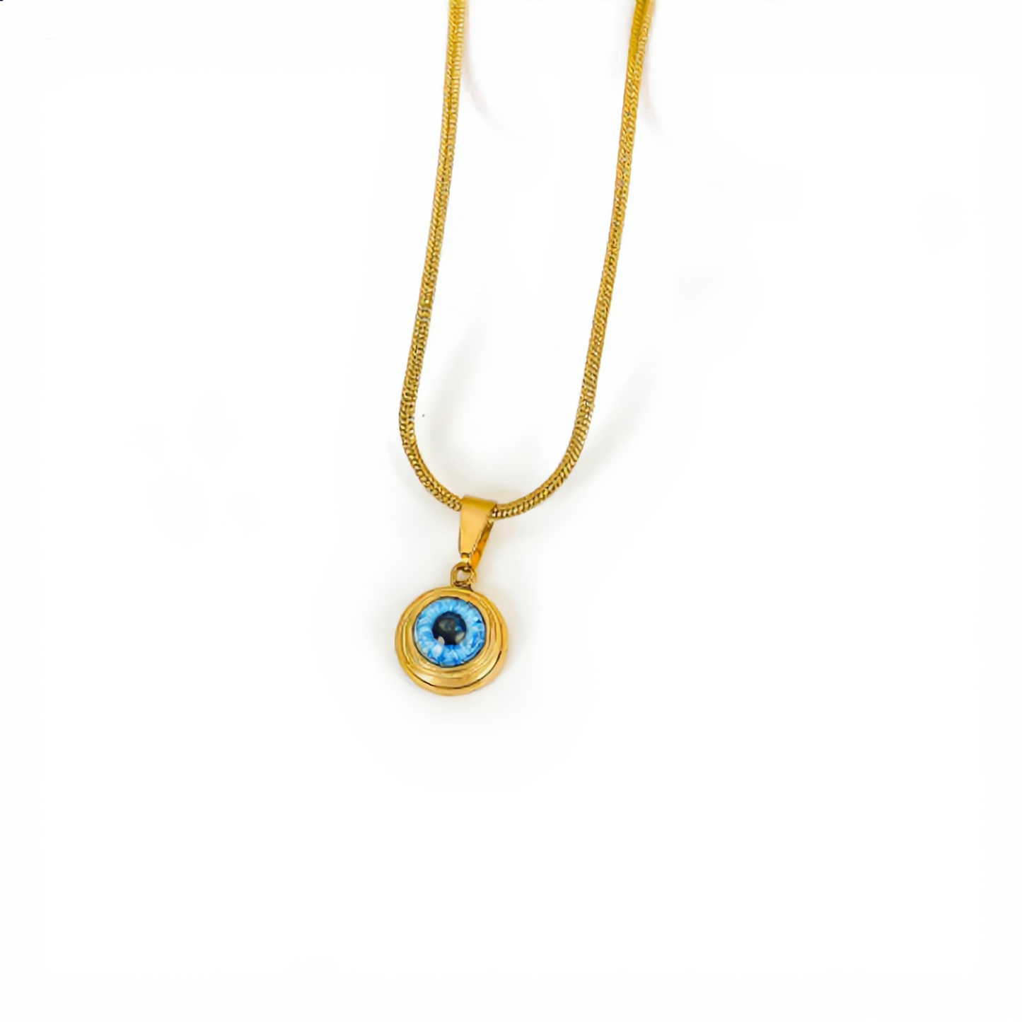 Elegant Necklace with Blue Crystal | Gold