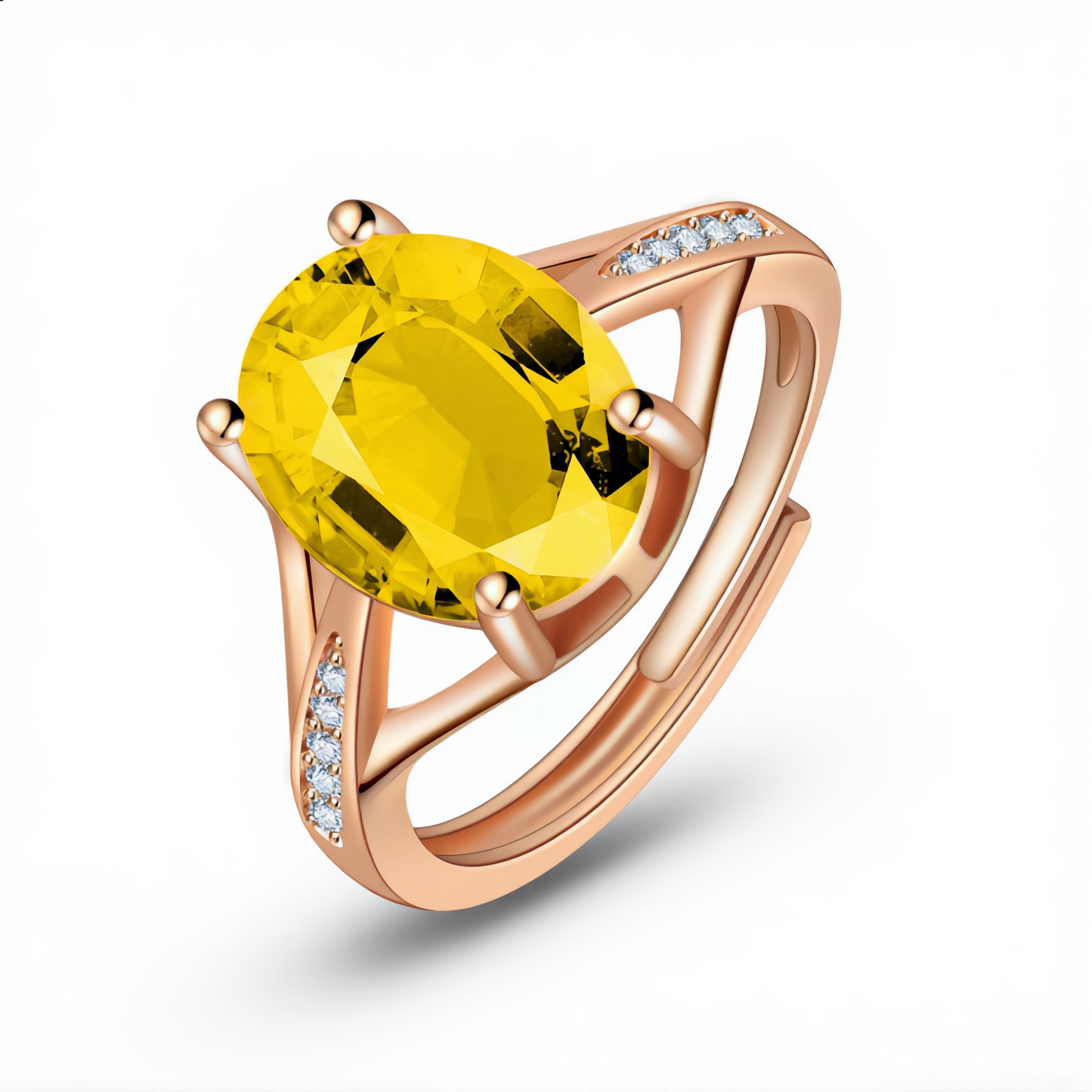 Radiant Oval Crystal Ring | Gold