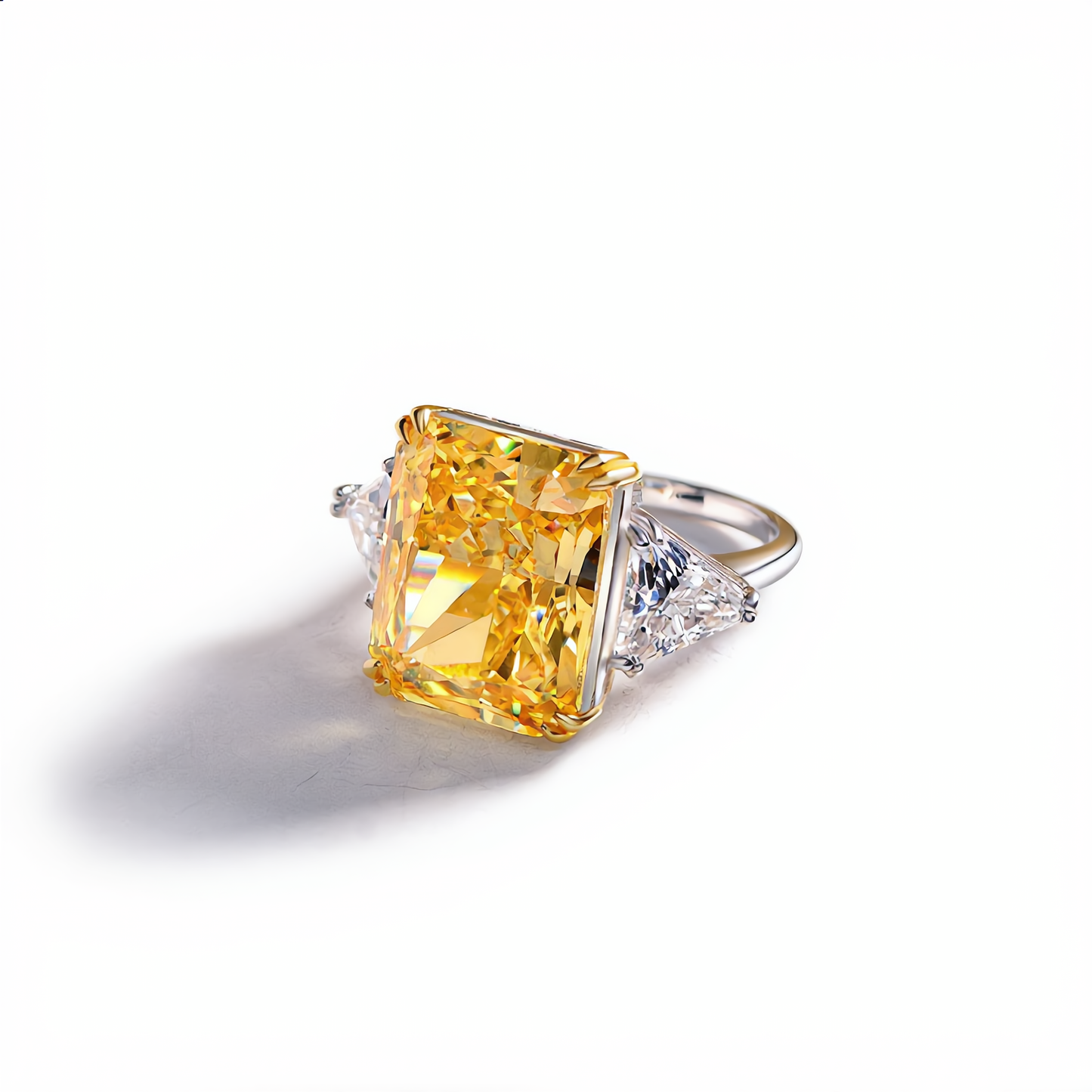 Luxury Golden Gemstone Ring | Silver