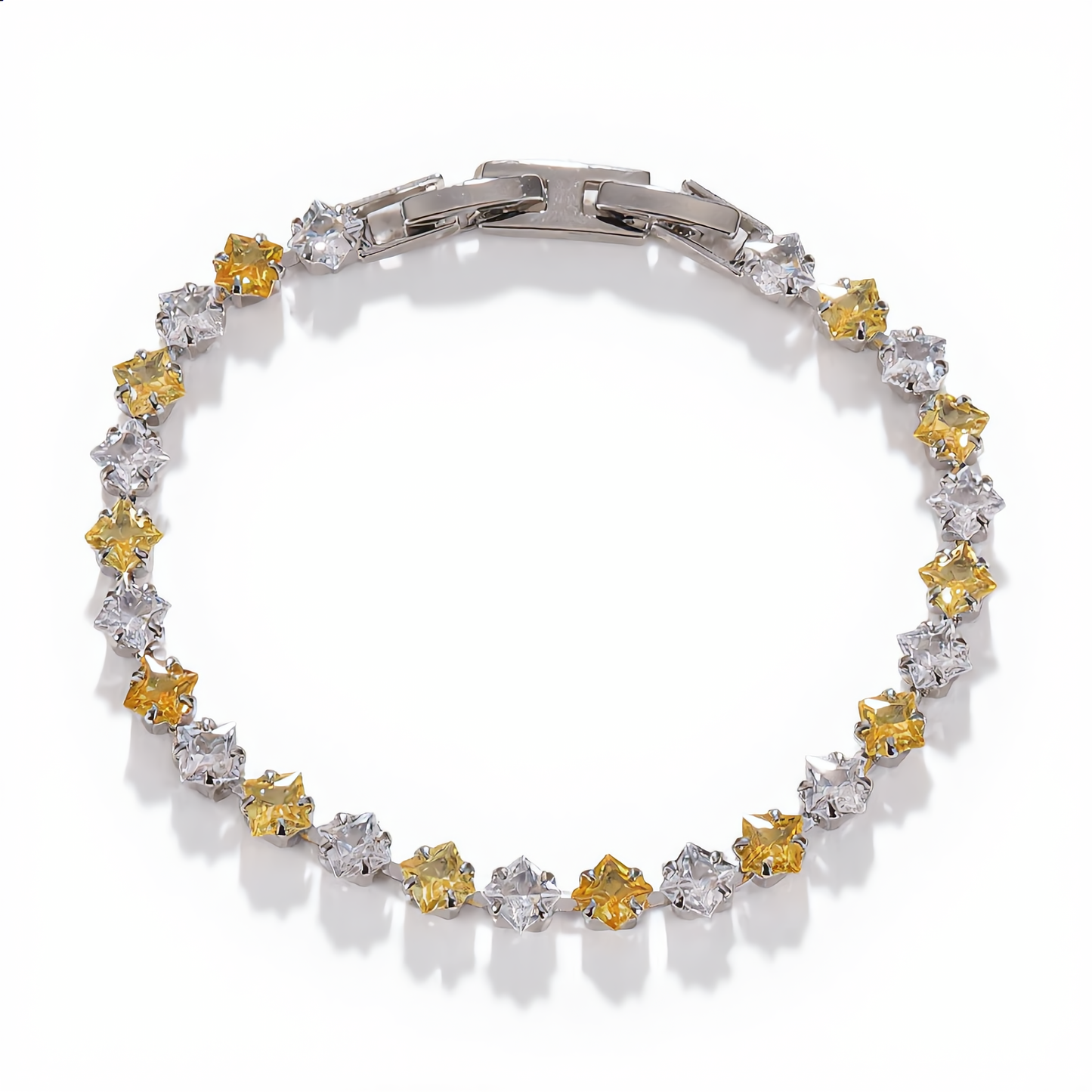 Golden Star Crystal Bracelet | Silver