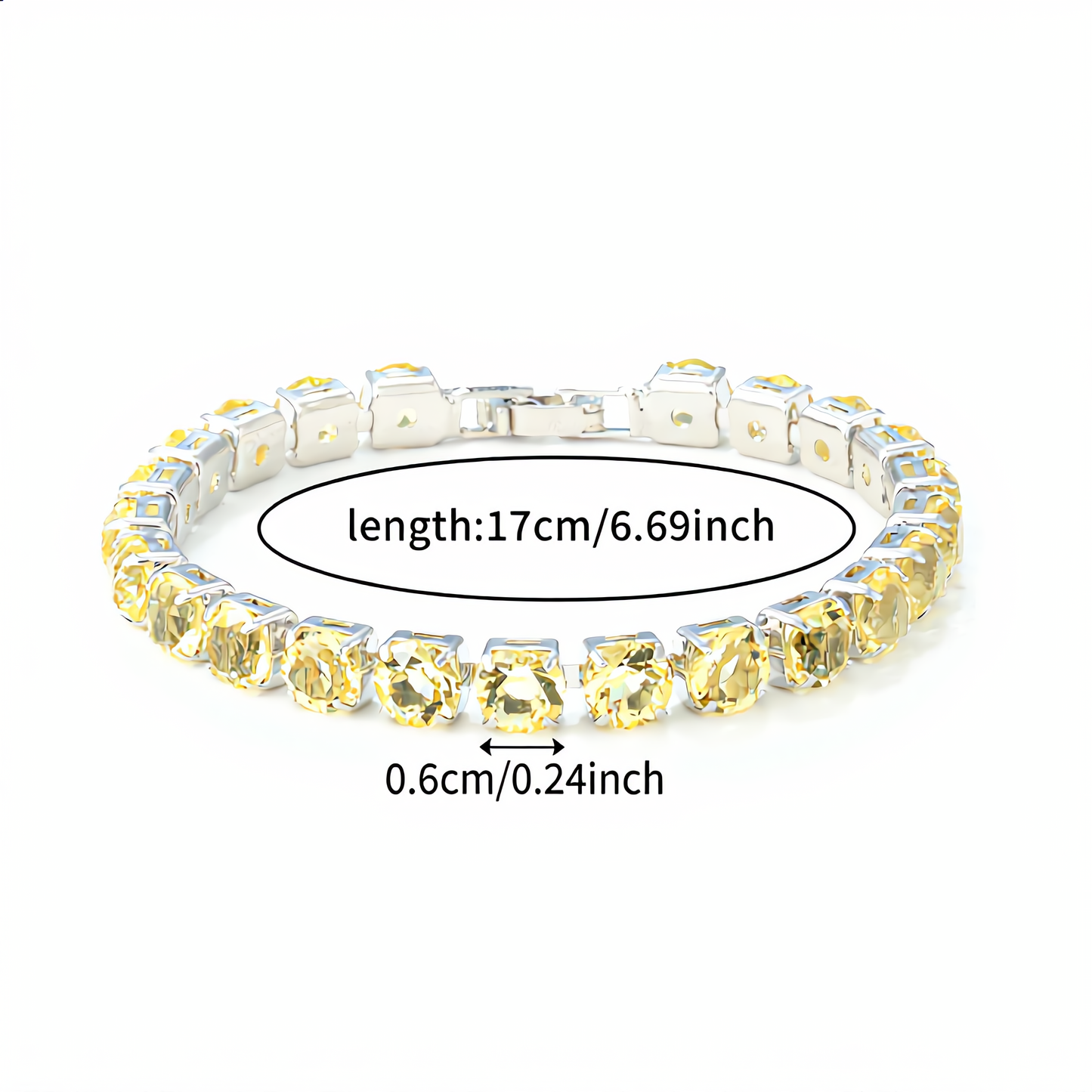 Brilliant Crystal Tennis Bracelet | Silver