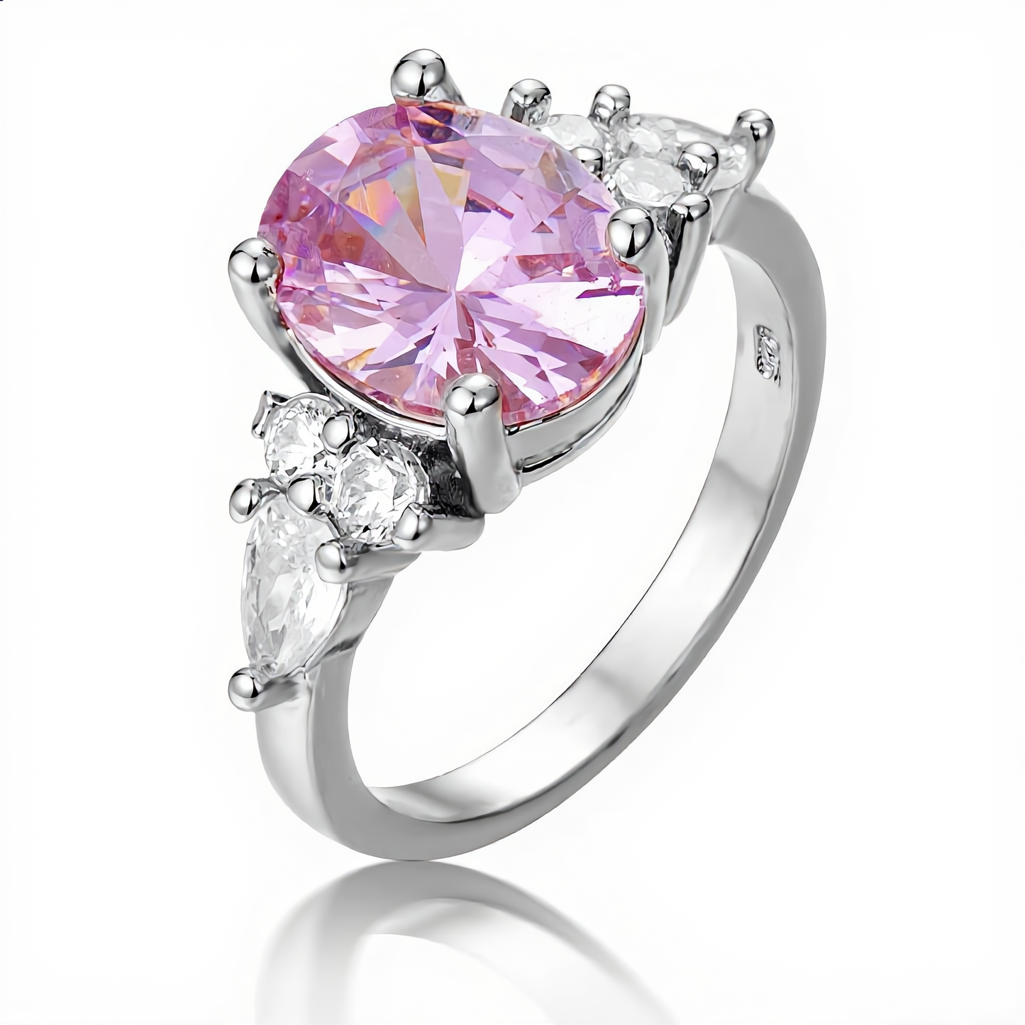 Princess Morganite Crystal Ring | Rose Gold