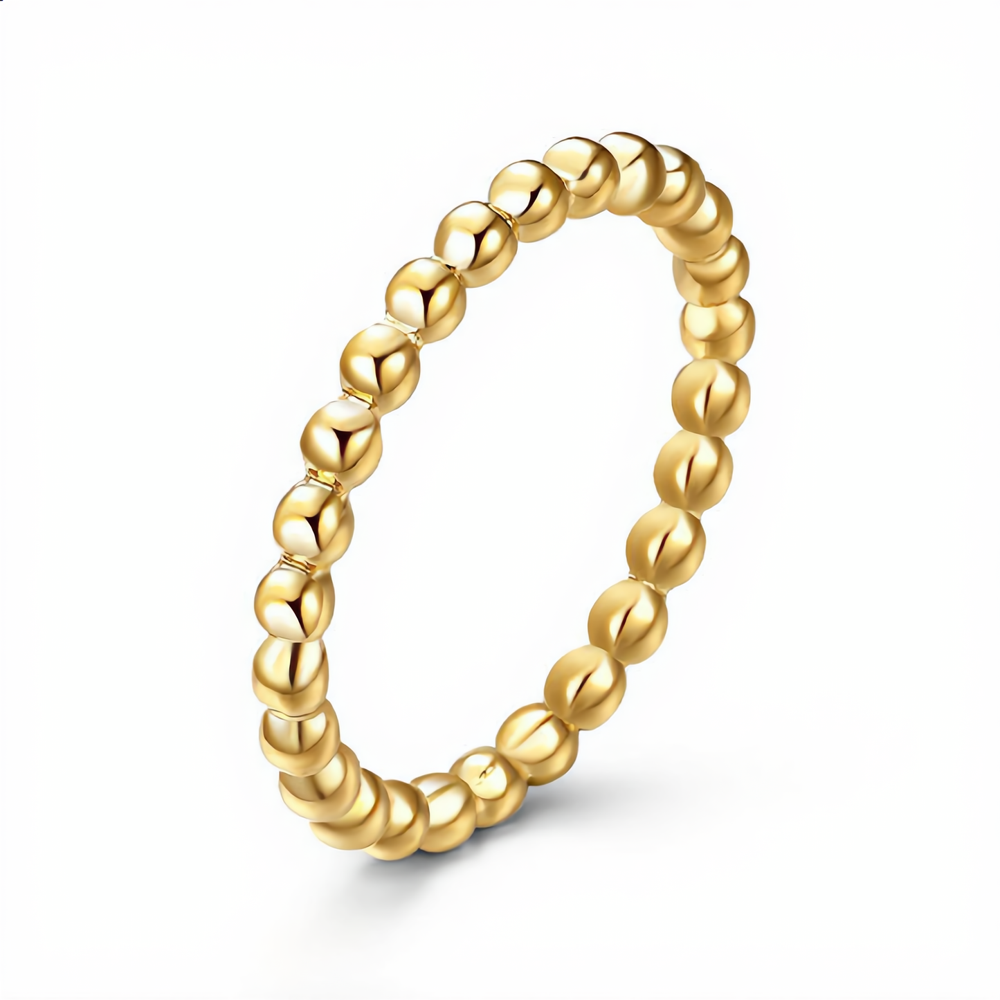 Delicate Embossed Bead Ring | Gold