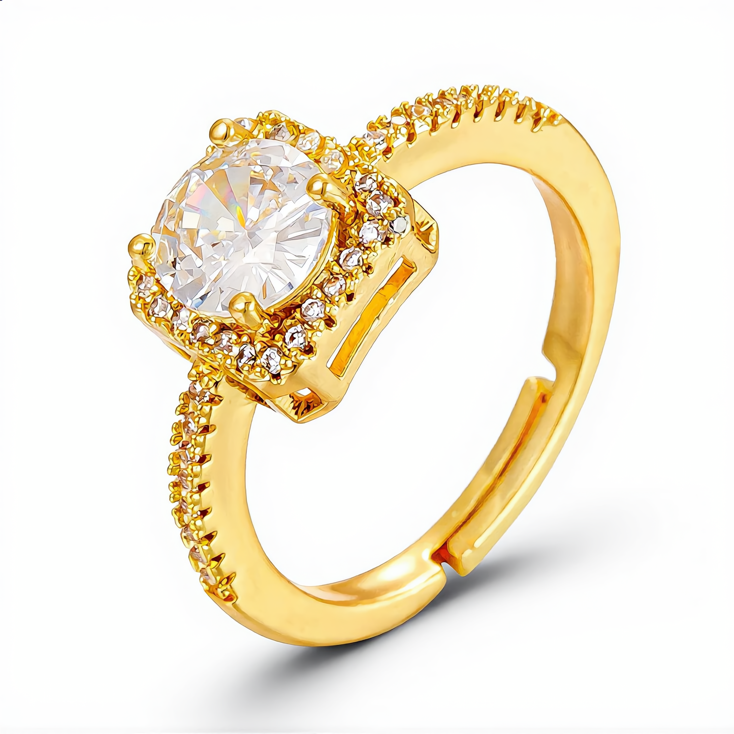 Luxury Open Halo Ring | Gold