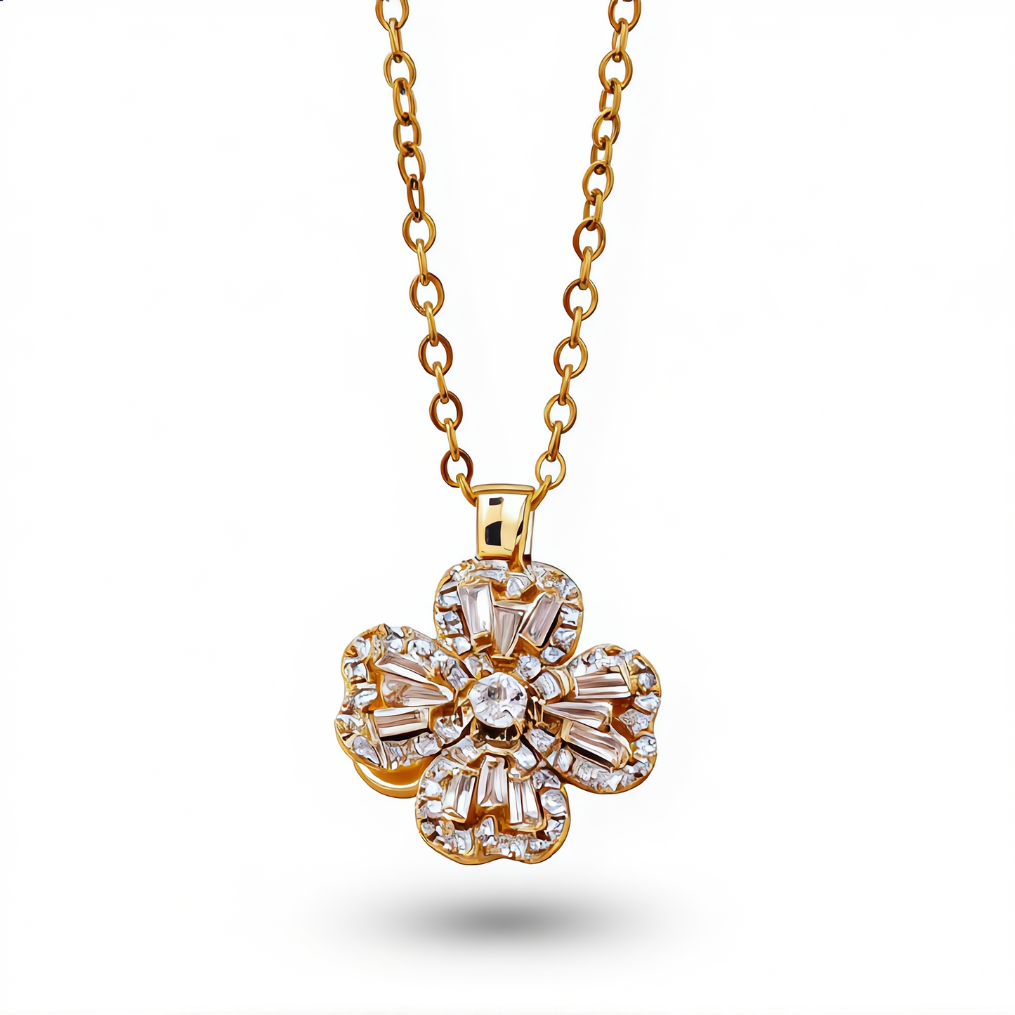 Elegant Flower Pendant Necklace | Gold