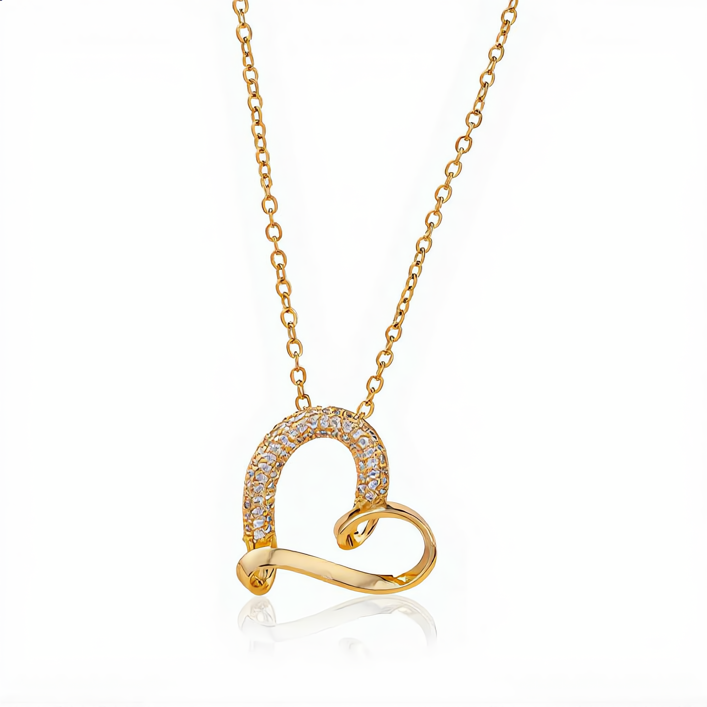 Elegant Intertwined Heart Necklace | Gold