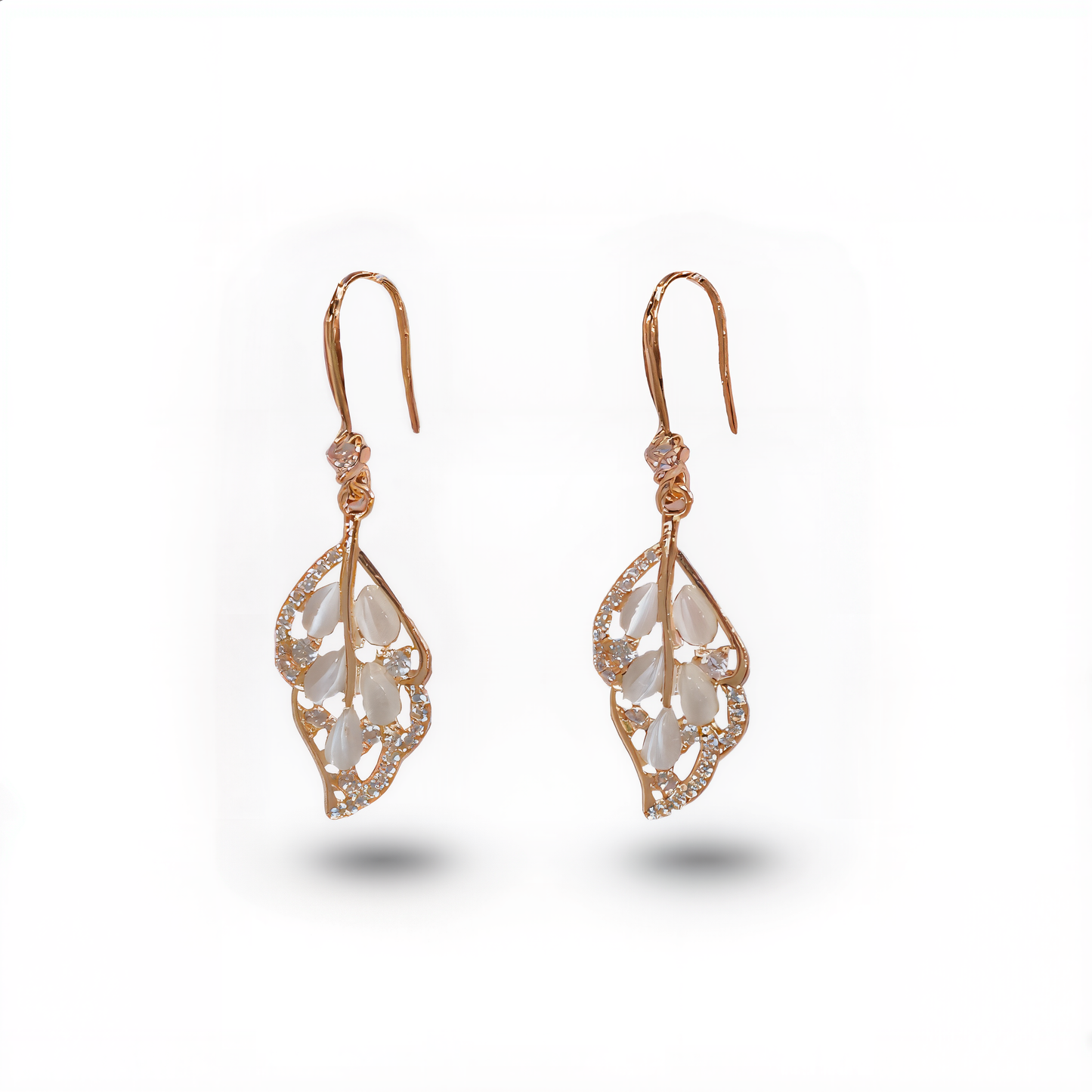 Luxury Leaf Drop Earrings | Gold