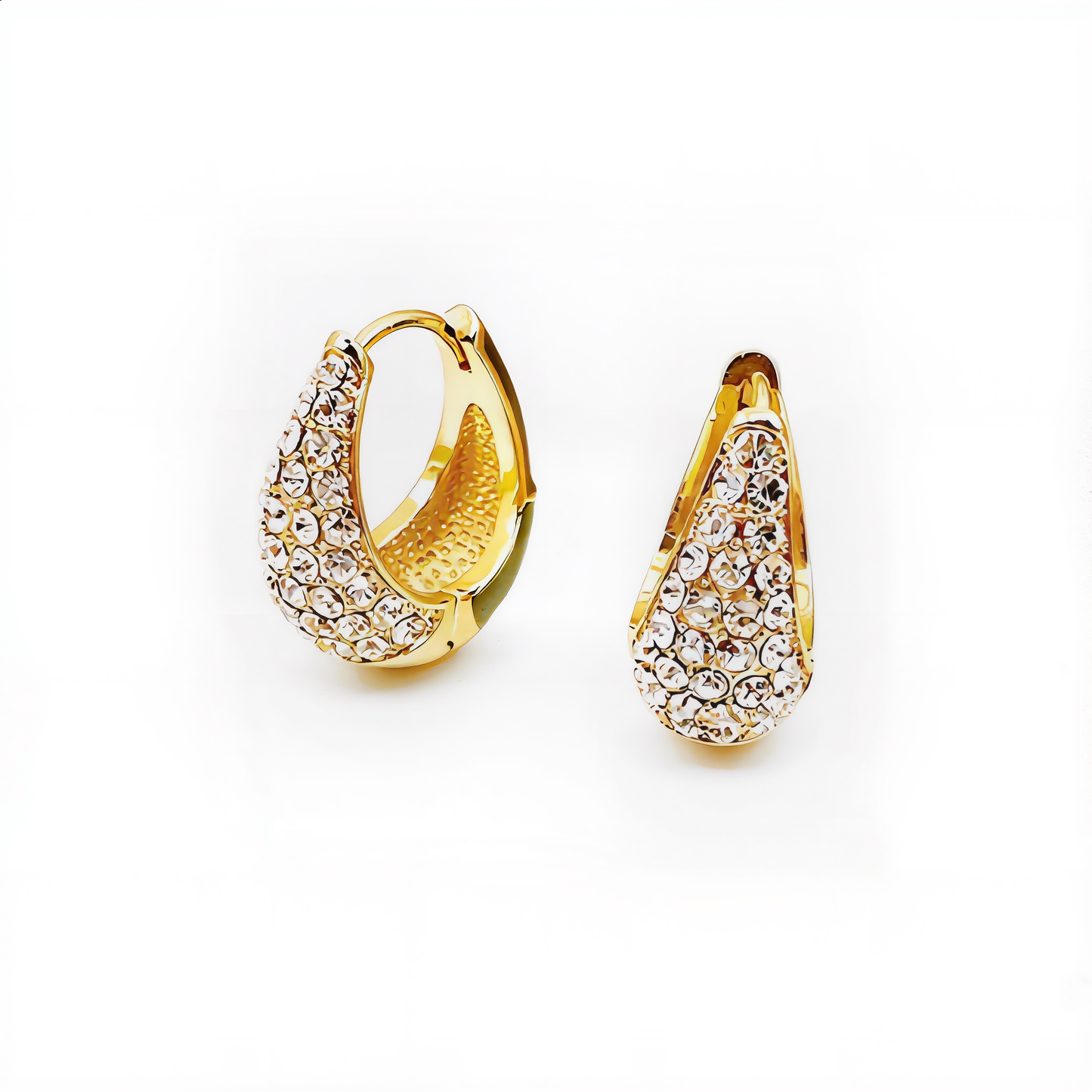 Jade Crystal Hoop Earrings | Gold