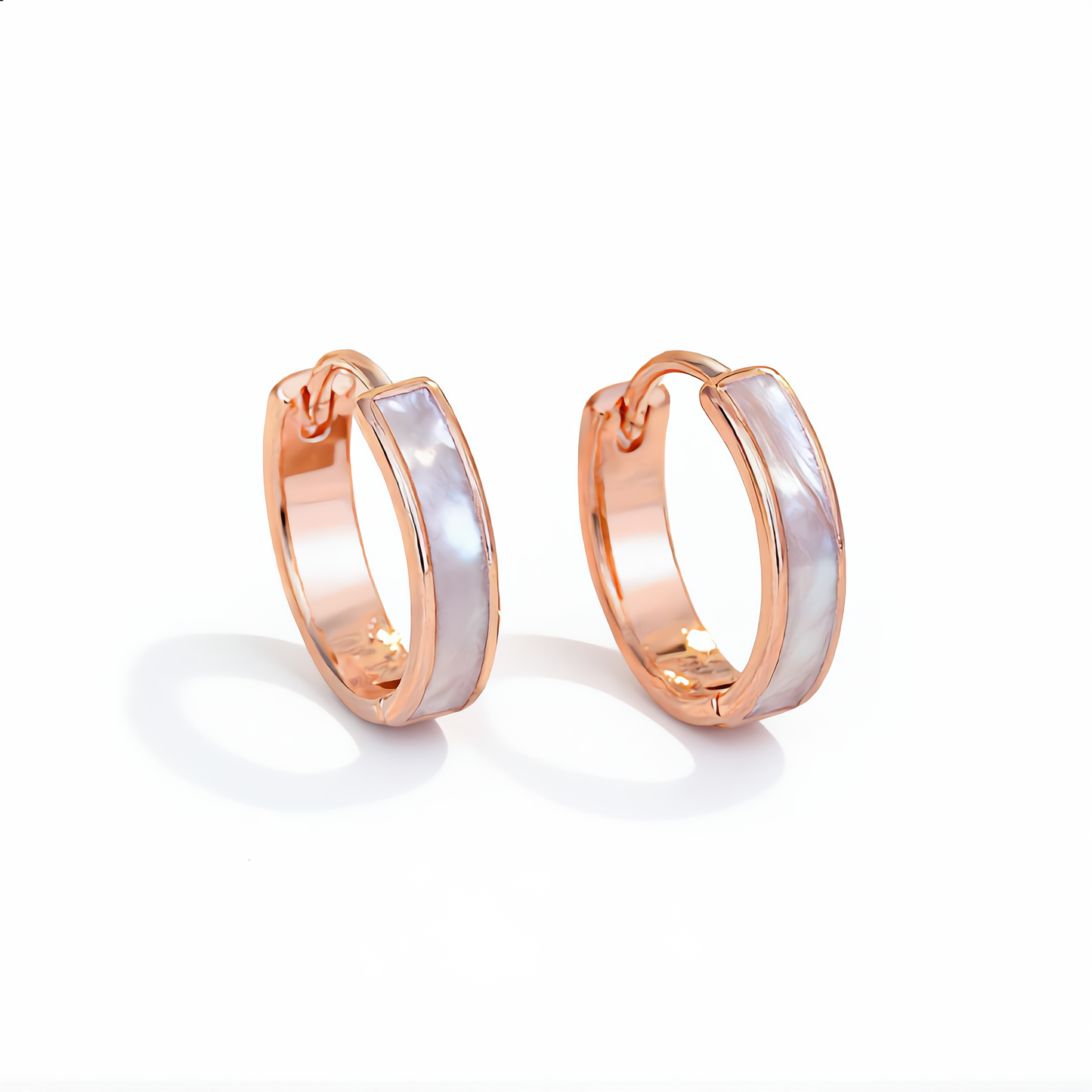 Elegant Satin Hoop Earrings | Rose Gold