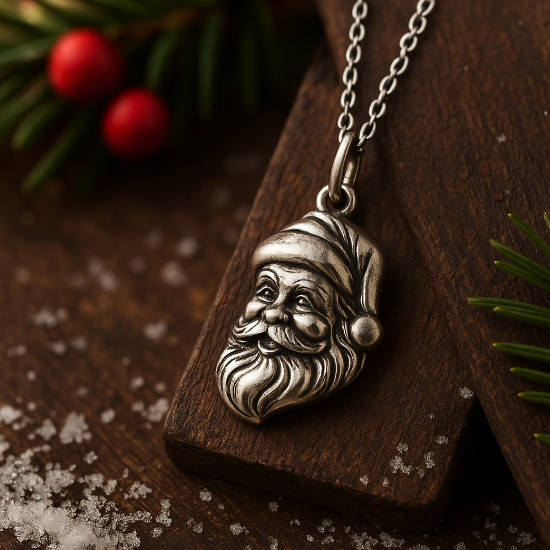 Silver Santa Necklace