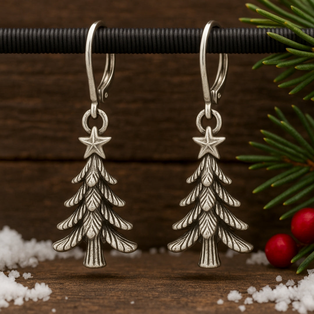 Evergreen Star Silver Earrings