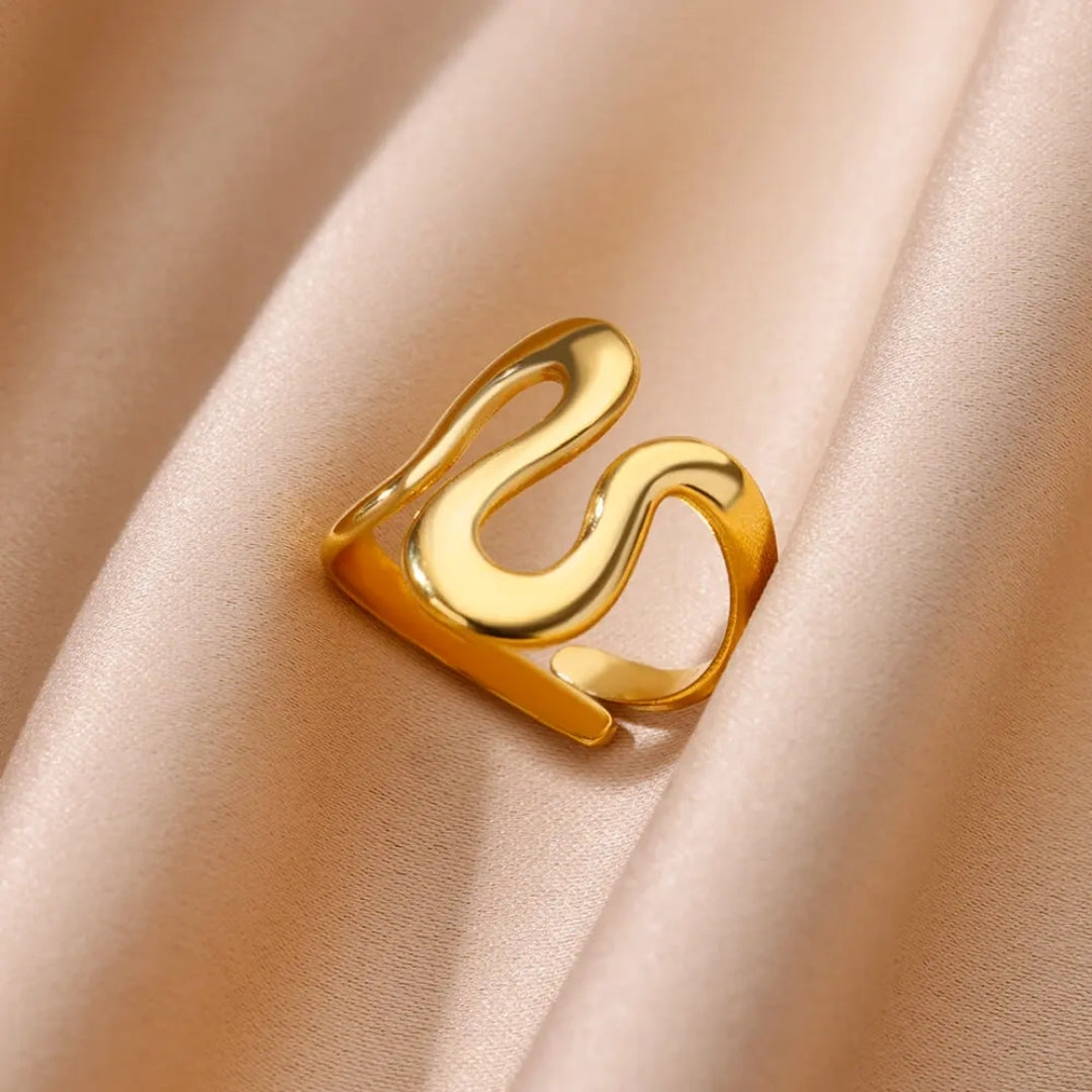 Adjustable Gold Irregular Ring
