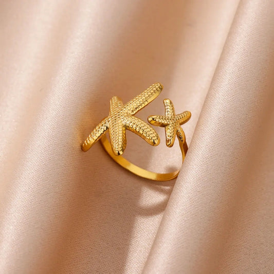 Adjustable Golden Star Ring