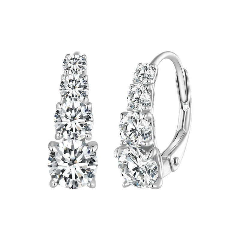 Carol four stone earrings | White gold 16k