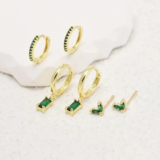 Fiorenza Viridelle Earrings emerald | Gold