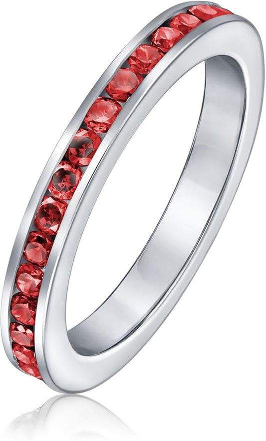 Ruby Eternity Band Ring | White Gold