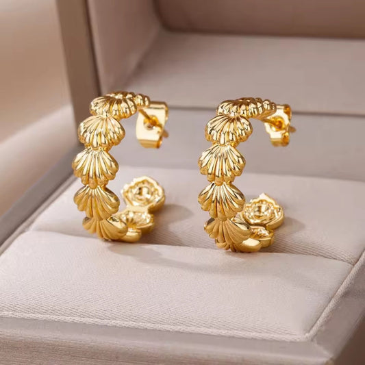 Blossom Golden Hoop Earrings