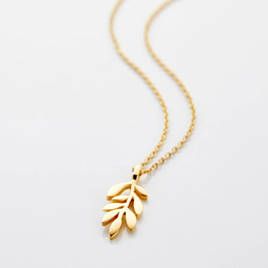 Golden Leaf Pendant Necklace