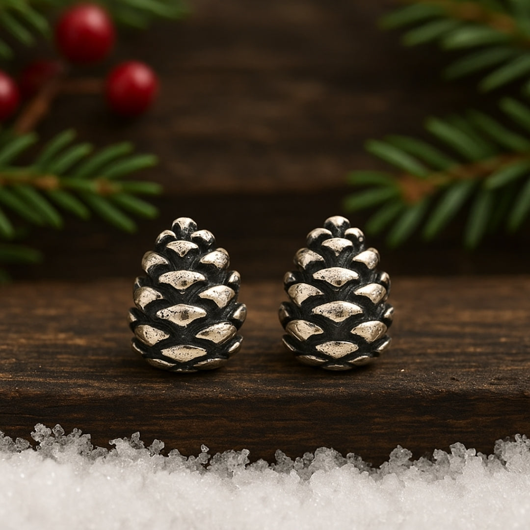 Silver Pine Earrings