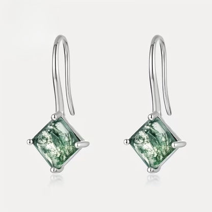 Moss Agate Cubic Earrings