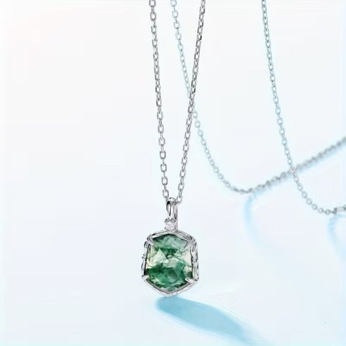 Moss Agate Crystal Necklace