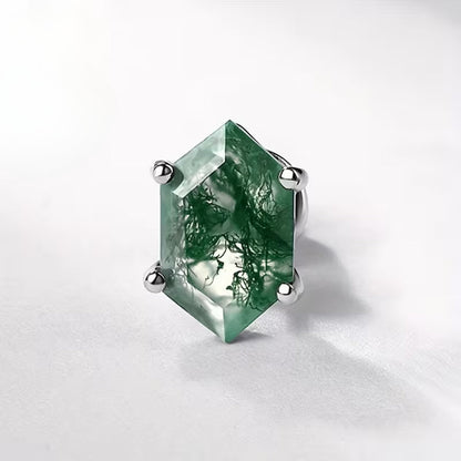 Moss Agate Stud Earrings