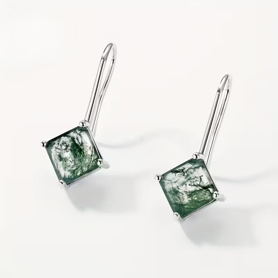 Moss Agate Cubic Earrings
