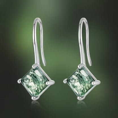 Moss Agate Cubic Earrings