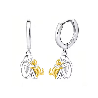 Cat Hug Pendant Necklace with Bonus Earrings â€“ Limited Time Offer