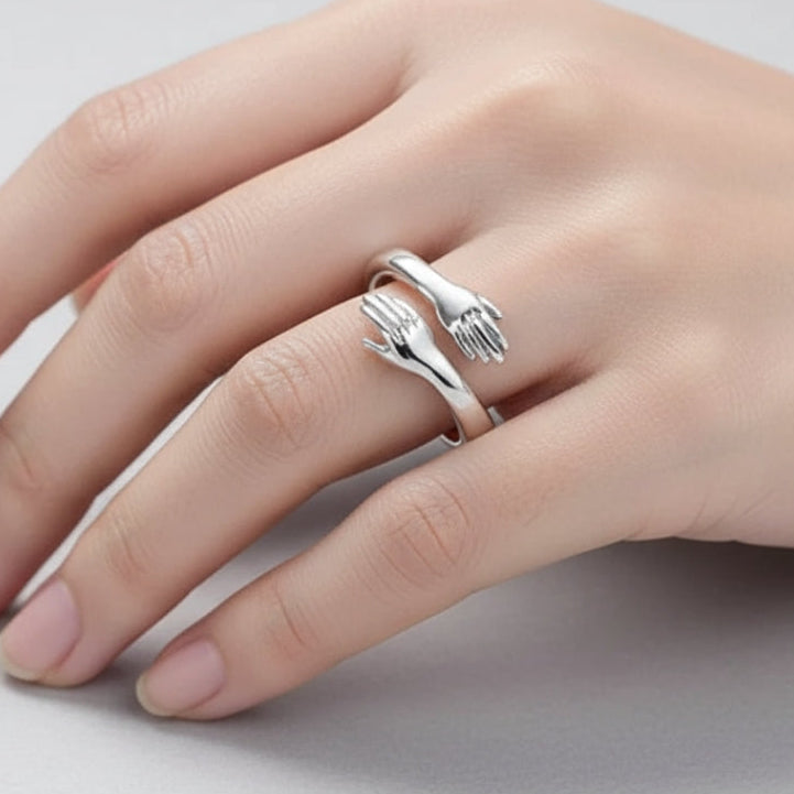 Silver Adjustable Hug Ring