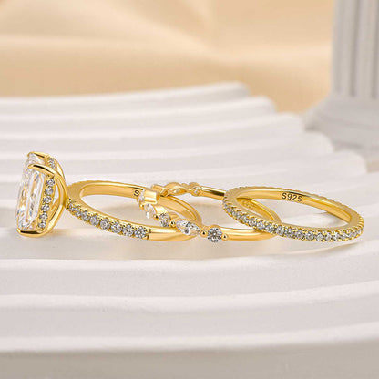 Jaily 3PC Wedding Ring Set | gold 18k
