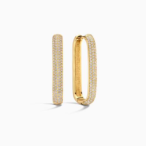 Large Icon PavÃ© Hoops | Gold 16k