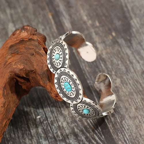 Blue Stone Trail Silvered Bracelet