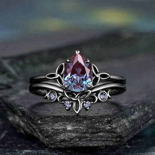 Amethyst Layers Ring | White Gold