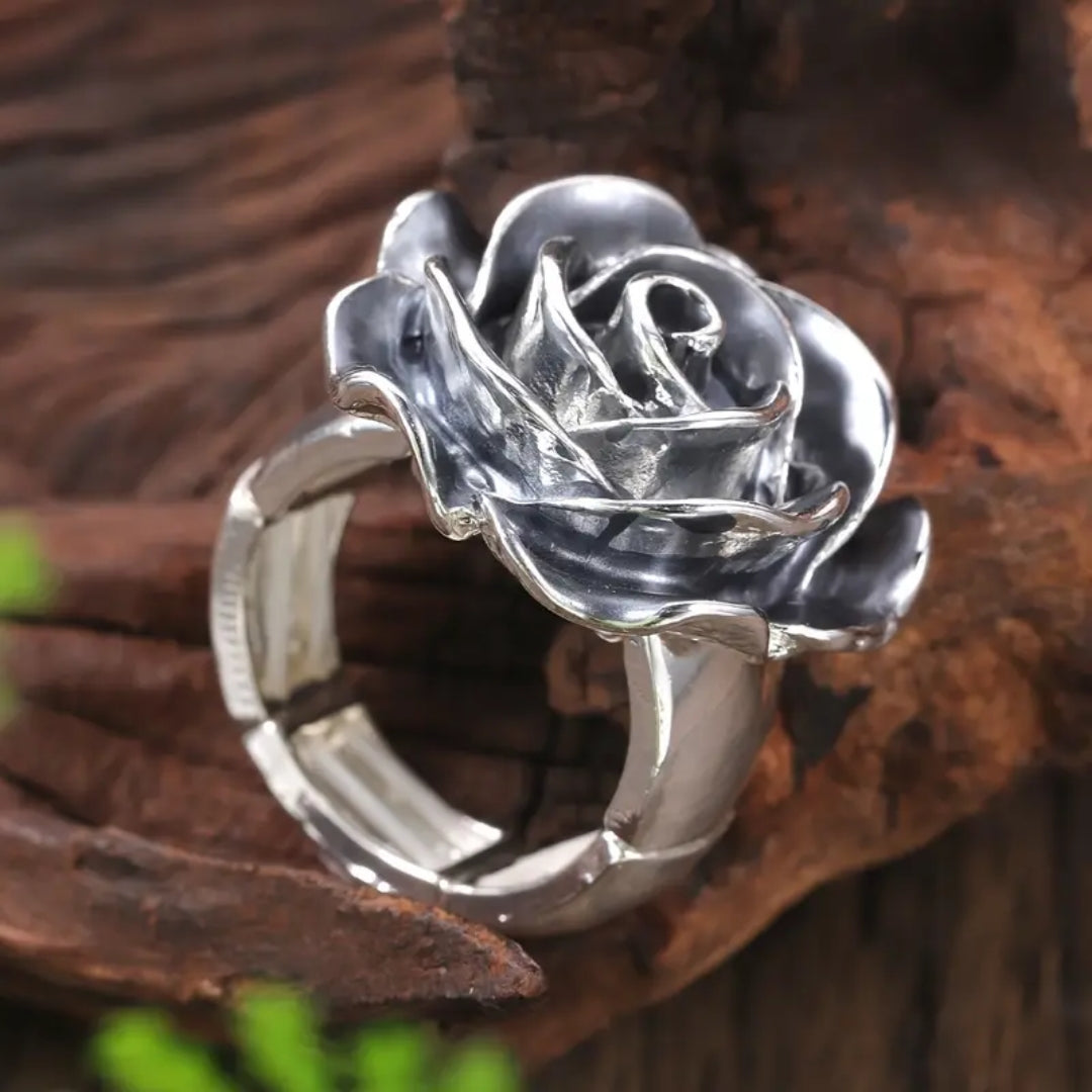 Nature Rose Silvered Ring