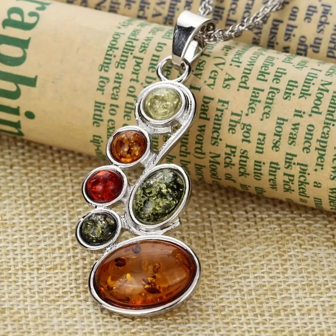 Orange & Green Crystals Necklace
