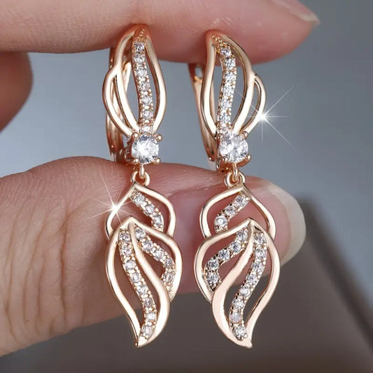 Dangle Bright Gold Earrings