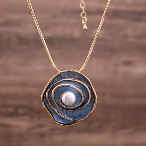 Blue Blossom Pearl Necklace