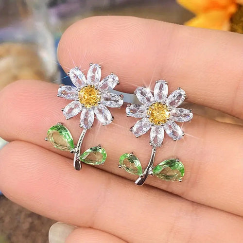 Sunflower Crystalline Earrings